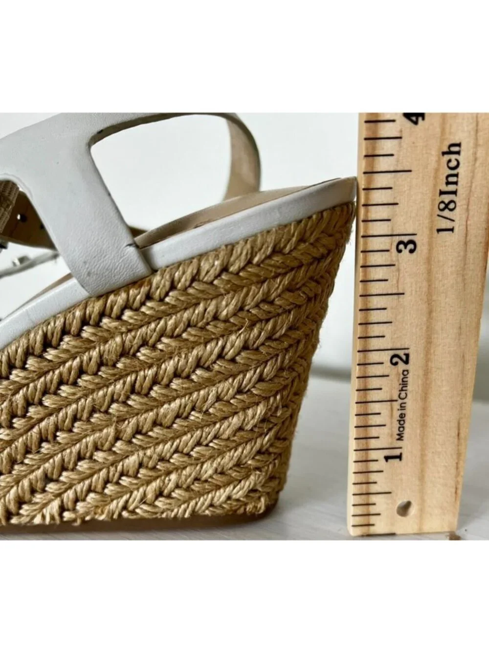 Via Spiga Womens 8.5 White Studded Espadrille Wedge Sandals Vacation Resort